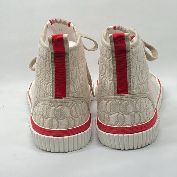 Christian Louboutin Pedro Cl Jacquard High-Top Sneakers size 42/us size 9 - Picture 11 of 15